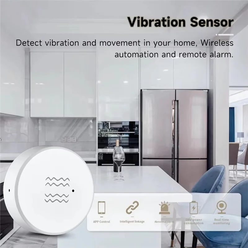 

ABVO-4 шт. Tuya Zigbee умный датчик вибрации мониторинг в реальном времени сигнализация обнаружения дверей и окон умная домашняя система безопасности