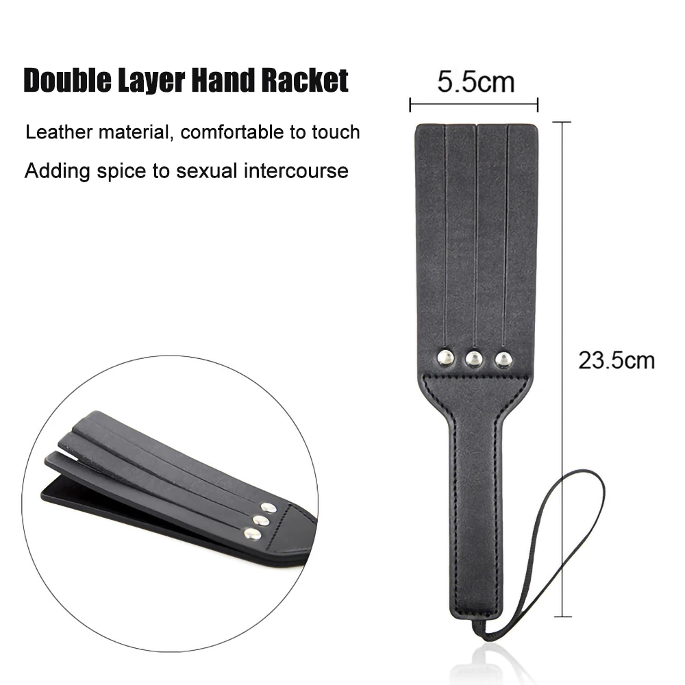 Bondage PU Leather Spanking Paddle Flirt Fetish Slave Flogger Whip Sex Toys Adult Couples Valentine\'s Day Game
