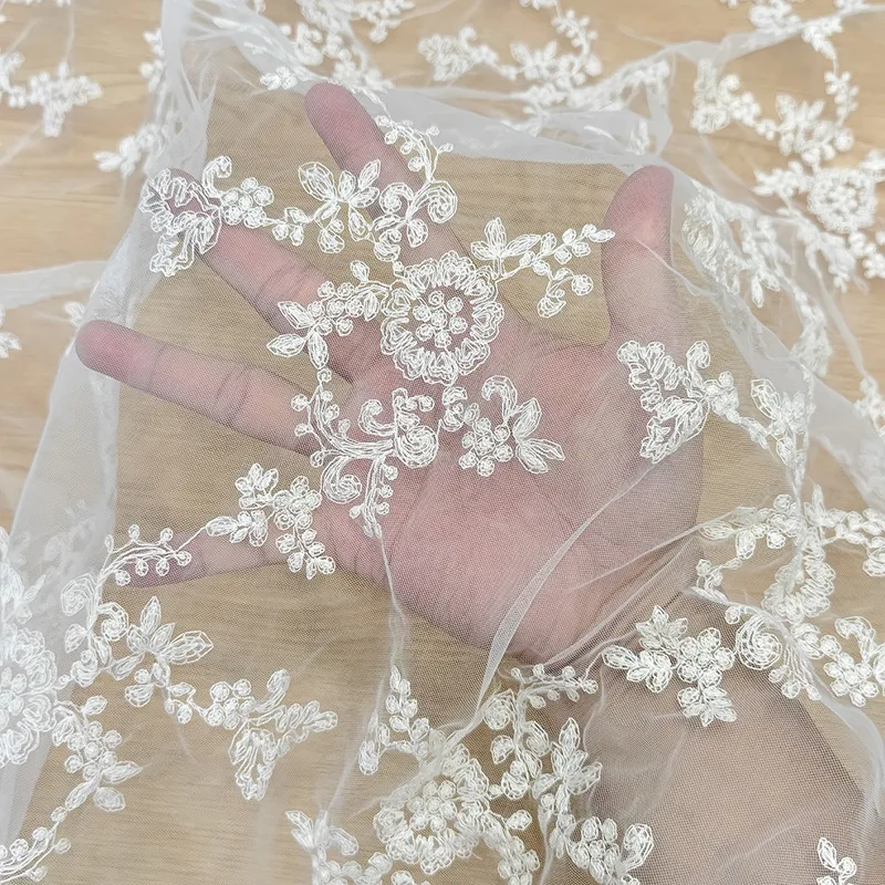 Mesh embroidery fabric New Chinese style Hanfu children's dress Fabric wholesale Lace for Garment