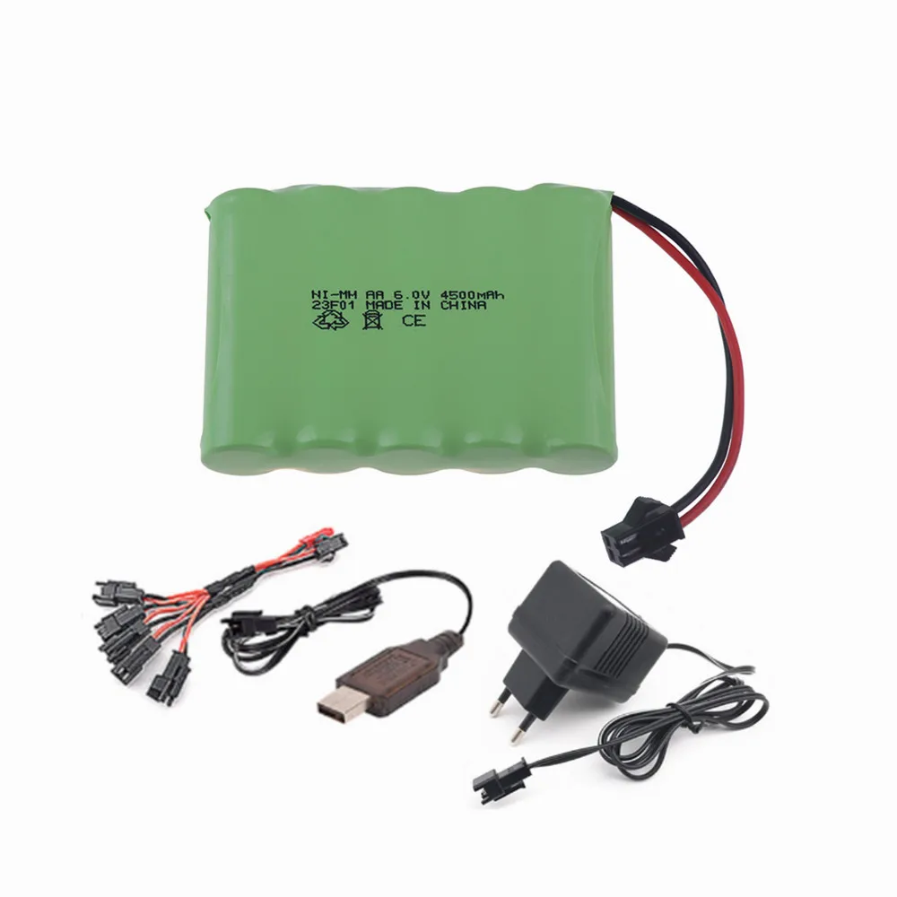 6v 4500mah NiMH Battery + charger For Rc toys Cars Tanks Robots Boats Guns Ni-MH AA 3500MAH 6v Rechargeable Battery Pack