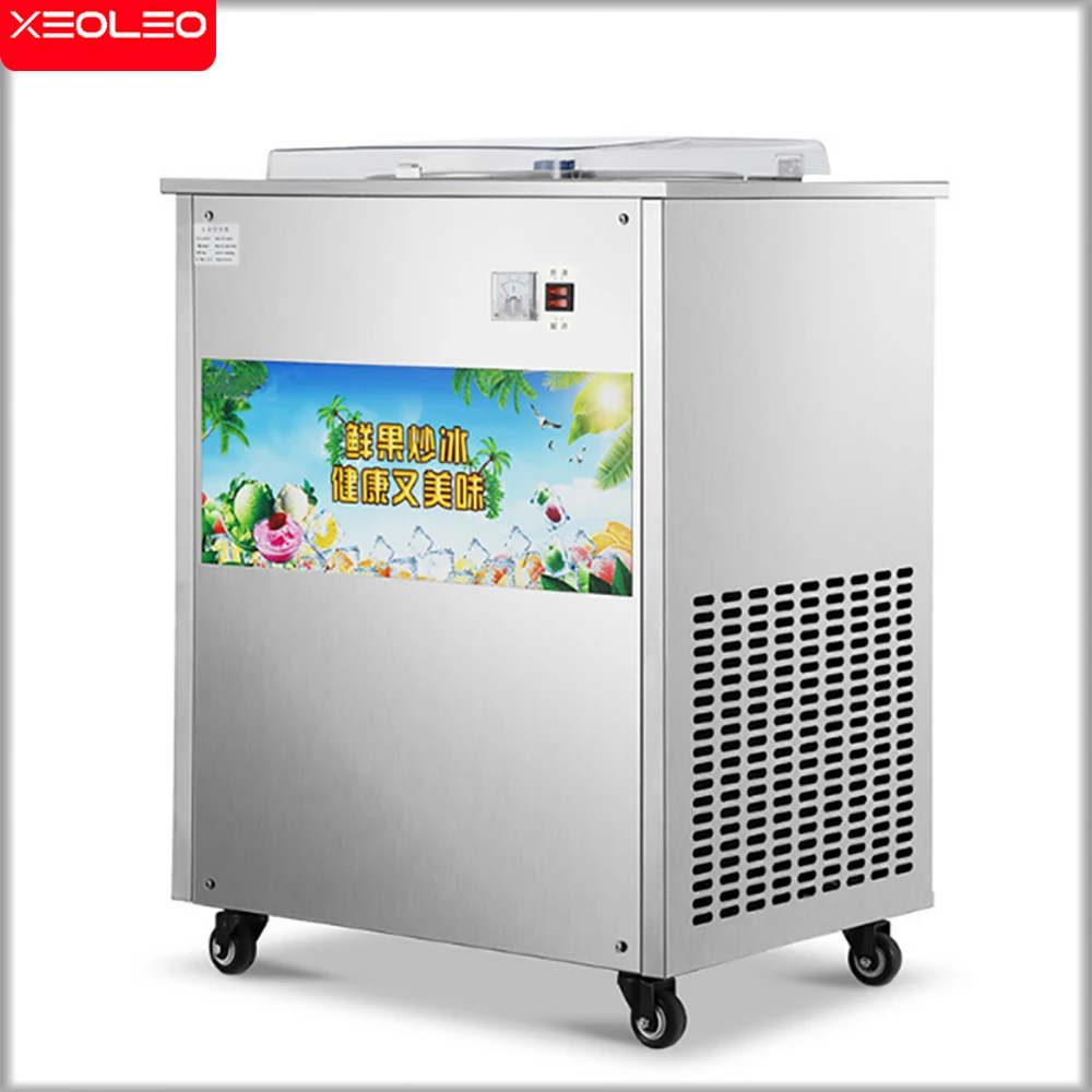 

Автоматическая машина для жарки льда XEOLEO, 2000 Вт, коммерческая автоматическая машина для приготовления мороженого с одной кастрюлей
