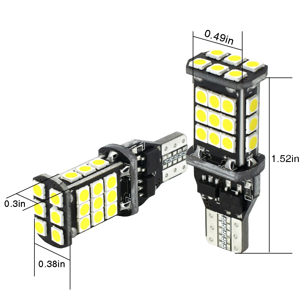 T15 921 LED Reverse Light Bulbs W16W 30x 3030-SMD Canbus For Toyota RAV4 Lada vesta  Hyundai creta Kia Optima Rio Cerato Solaris