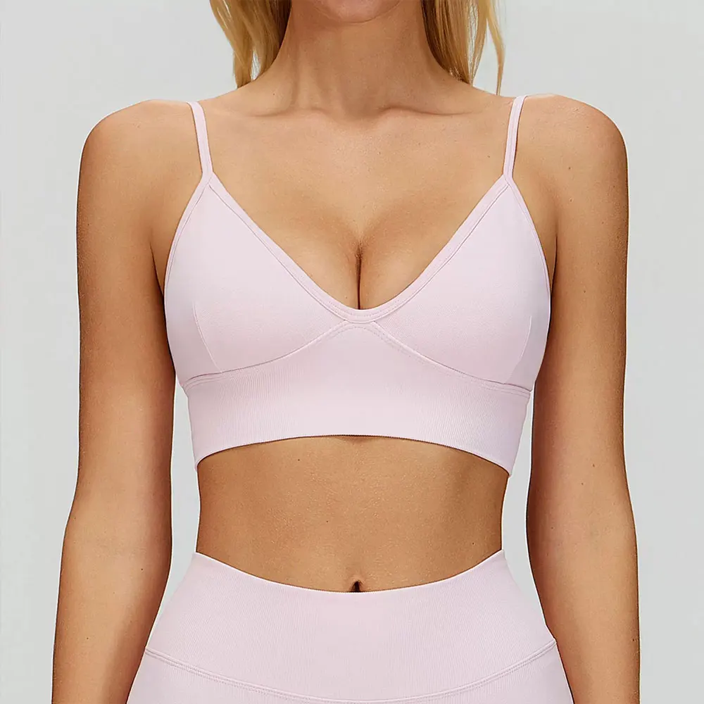 Sports Bra Women Breathable Shock Proof Gym Workout Fitness Push Up Top Yoga Running High-strength Sportswear Seamless Yoga Vest view 2