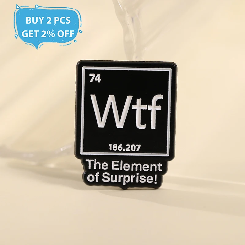 Creative Text Enamel Pins The Element of Surprise Metal Brooches Fashion Lapel Badge Backpack Clothes Jewelry Gift for friends