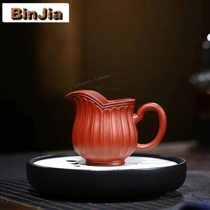 

280 мл антикварный кувшин для чая Исин из фиолетовой глины, кувшин для чая ручной работы, чашка правосудия, необработанная руда, дахунпао, грязевой раздельный чайный сервиз, китайский чайный сервиз Zisha
