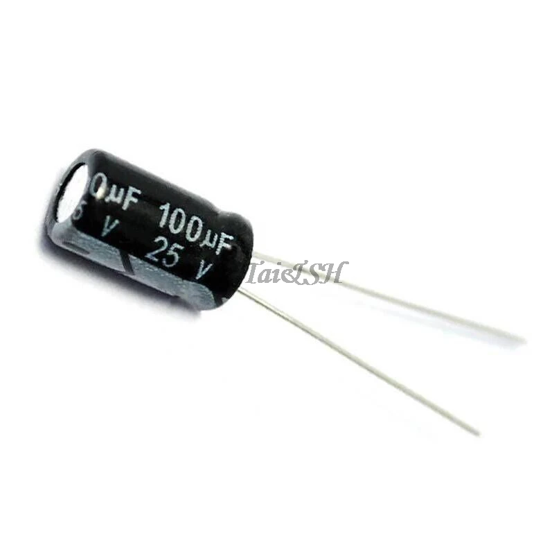 50PCS Higt quality 25V100UF 6*7mm 100UF 6.3*7 25V Electrolytic capacitor