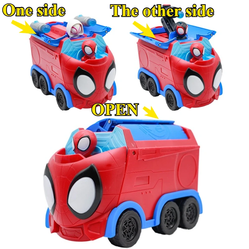 Homem-aranha carro incrível amigos preto homem-aranha figura de ação transformando esportes sede robô brinquedos presentes genuínos