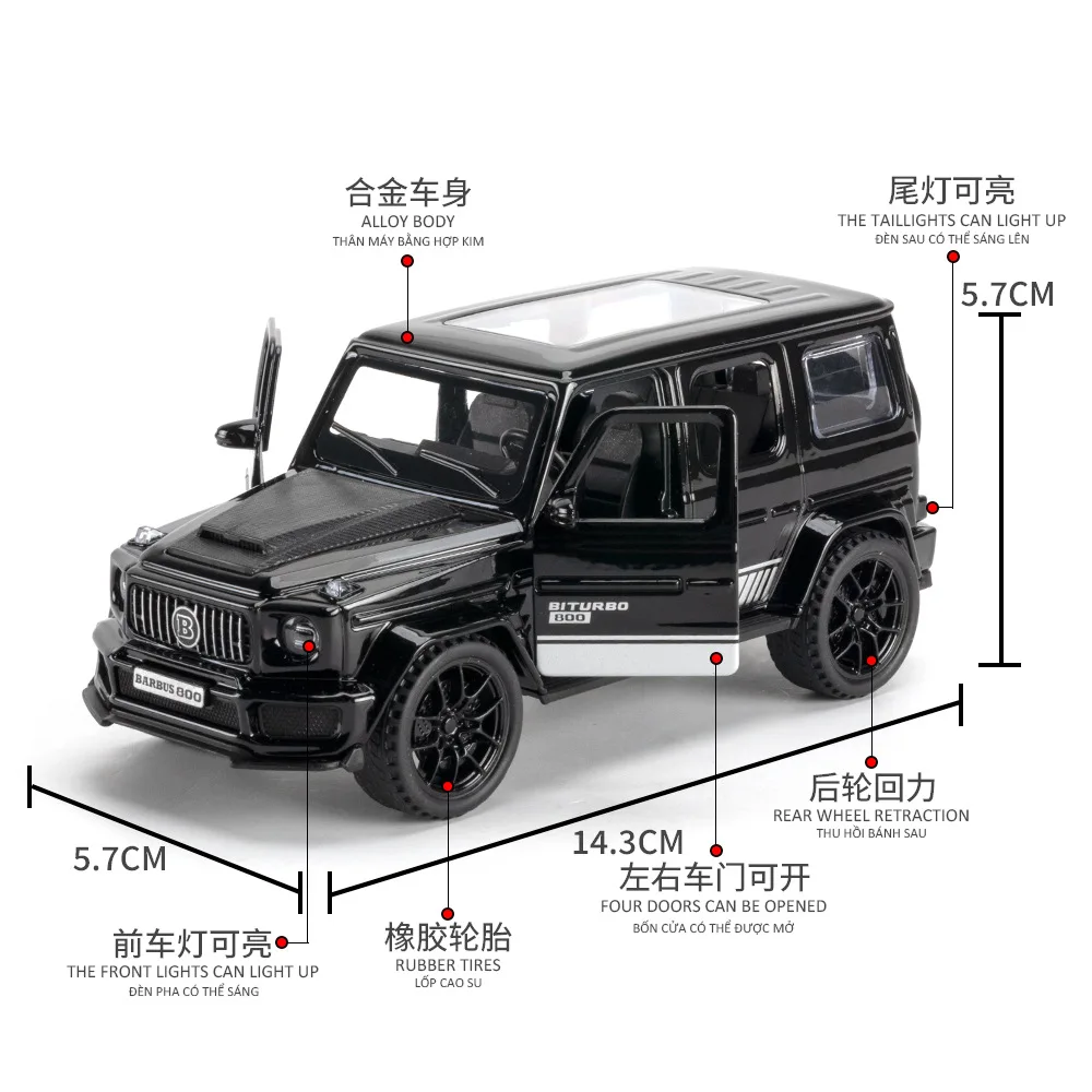 Modelo de coche de aleación de precisión G800 1:32, todoterreno, SUV, luz de sonido, juguete simulado fundido a presión, regalo de cumpleaños para niños, Hobby y coleccionar amantes del coche
