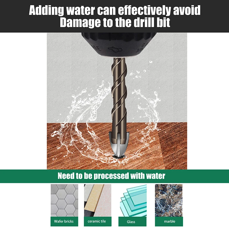 3-12mm Cross Hex Tile Drill Bits Set For Glass Ceramic Concrete Hole Opener Brick Hard Alloy Triangle Bit Tool Kit Metal Drill