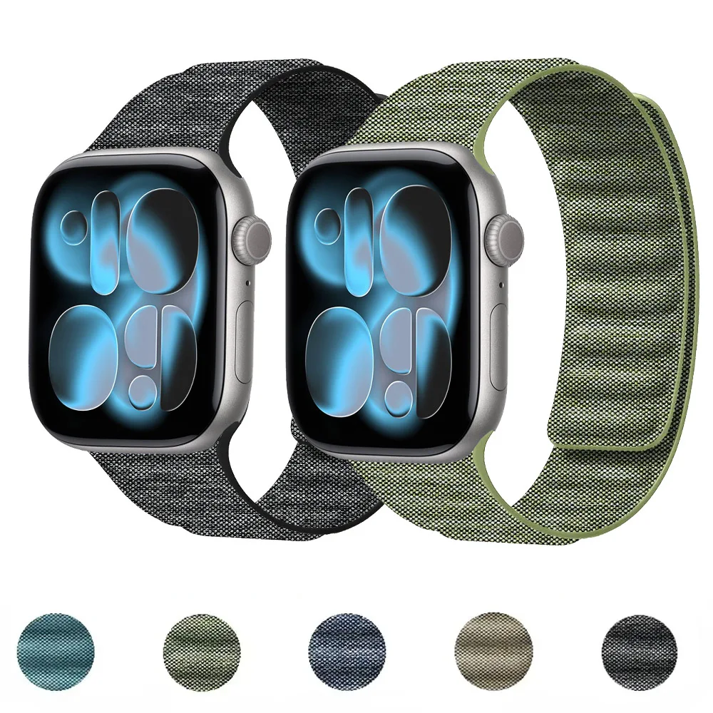 Neues Denim-Nylonarmband für Apple Watch Ultra 3 2 1 49 mm 45 mm 41 mm 44 mm 46 mm 42 mm Magnetarmband IWatch 11 10 9 8 7 6 5 4 SE3