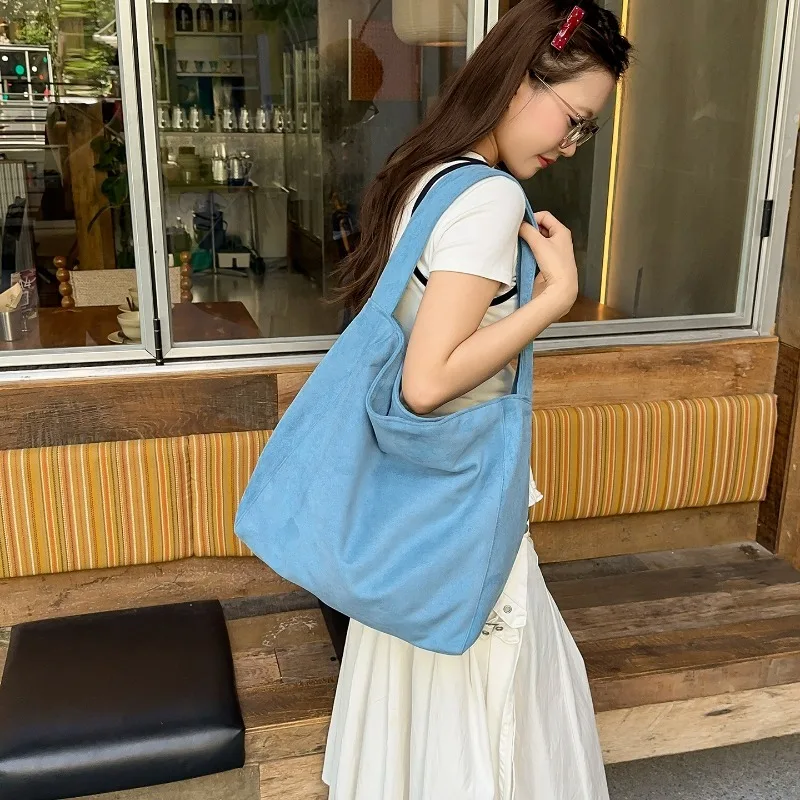 Korean Style Faux Suede Tote Bag New Women Large Capacity Shoulder Bag Fashion Versatile Handbag Guangzhou High Quality Bag
