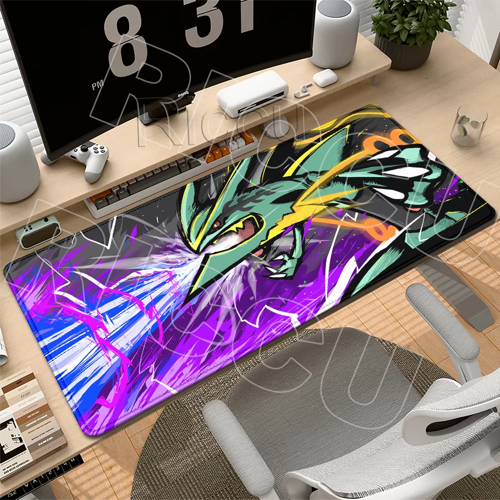 Large Mouse Pad PC Gamer Cabinet Keyboard Office Desk Mats P-pokemon Rayquaza Gaming Accessories Table Rubber Base Mice Playmats