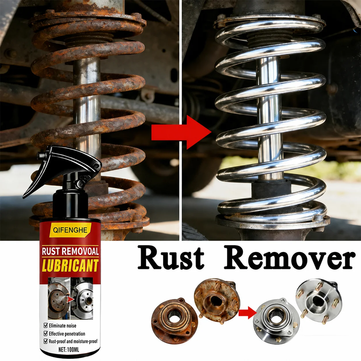 Leistungsstarkes Auto-Rostentfernungsspray mit großer Kapazität – für Auspuffanlagen/Radpflege, Metallpulverentferner. – Detail 7