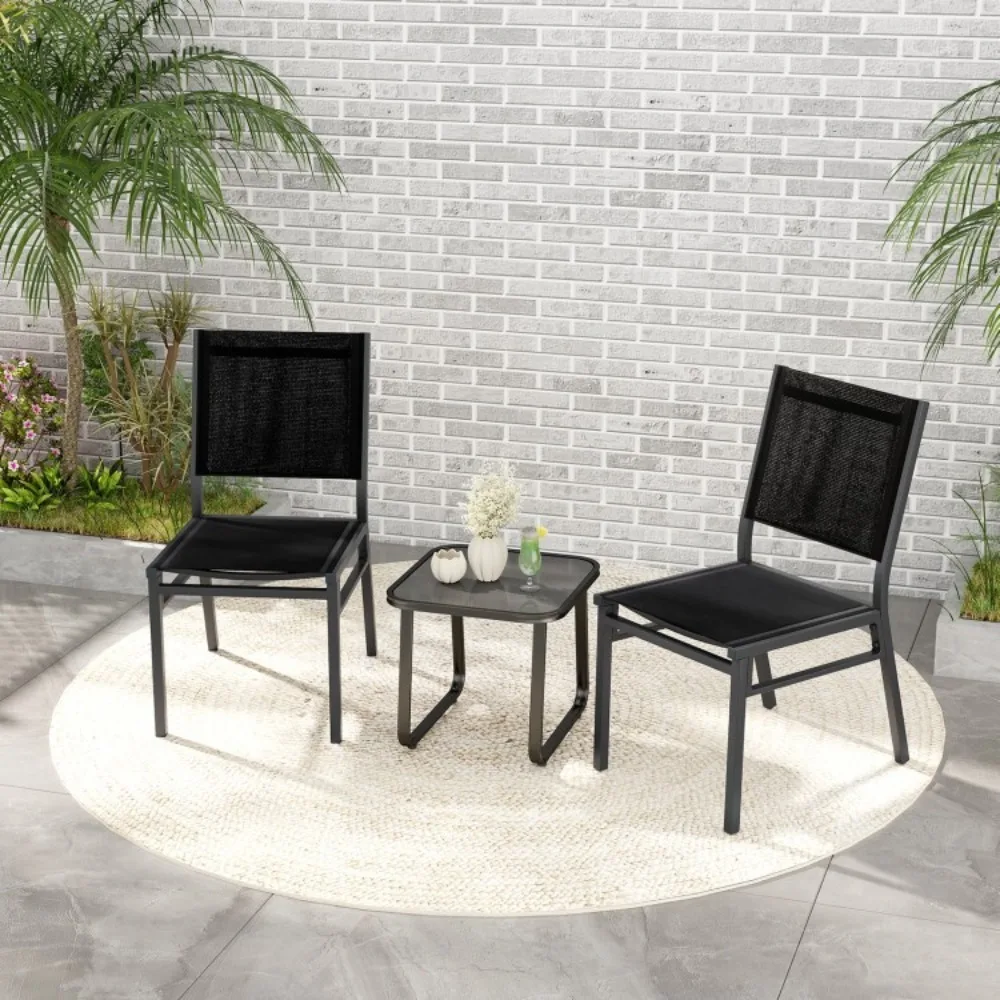 

Patio Outdoor Lightweight Portable Dining Chairs w/Breathable Seat and Backrest