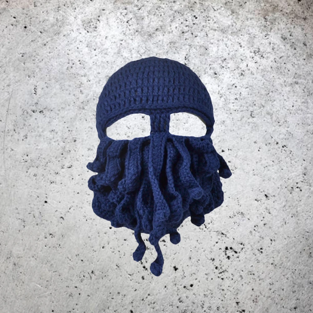 

Octopus Hat Wool Cap Unique Novelty Design Warm Stretchy Beanie Handmade Hats Knitting Mask Beanies Crochet Winter Style