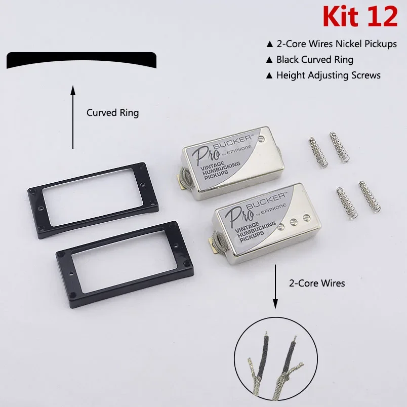 1 set originele echte Epi Standard PRO elektrische gitaar Alnico humbucker pick-up nikkel / gouden cover