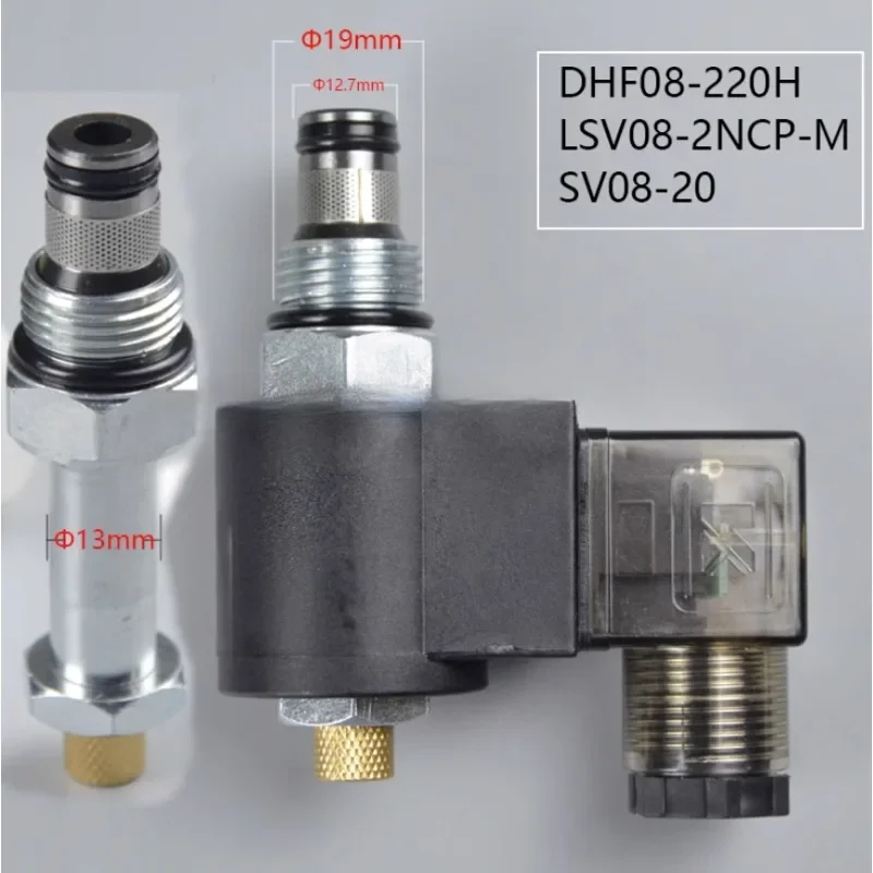 

Hydraulic Threaded Cartridge Solenoid Valve 2 Position 2 Way Normally Closed DHF08-220H LSV08-2NCP-M DC12V/DC24V/AC220V 250bar