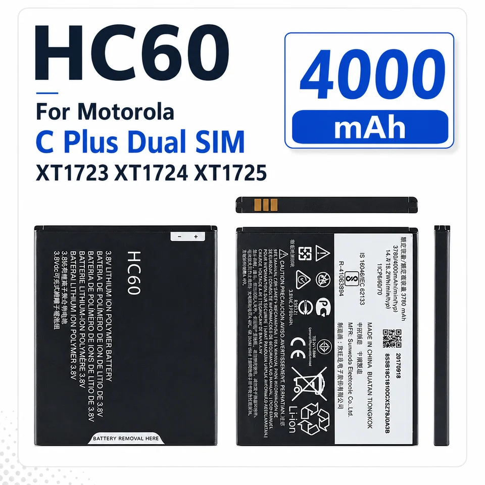 Batería de Reemplazo KC40 HC40 HC60 GK40 para Motorola Moto E6 Plus XT1754 XT1755 XT1758 M2998 C Plus E3 G4 Play 2