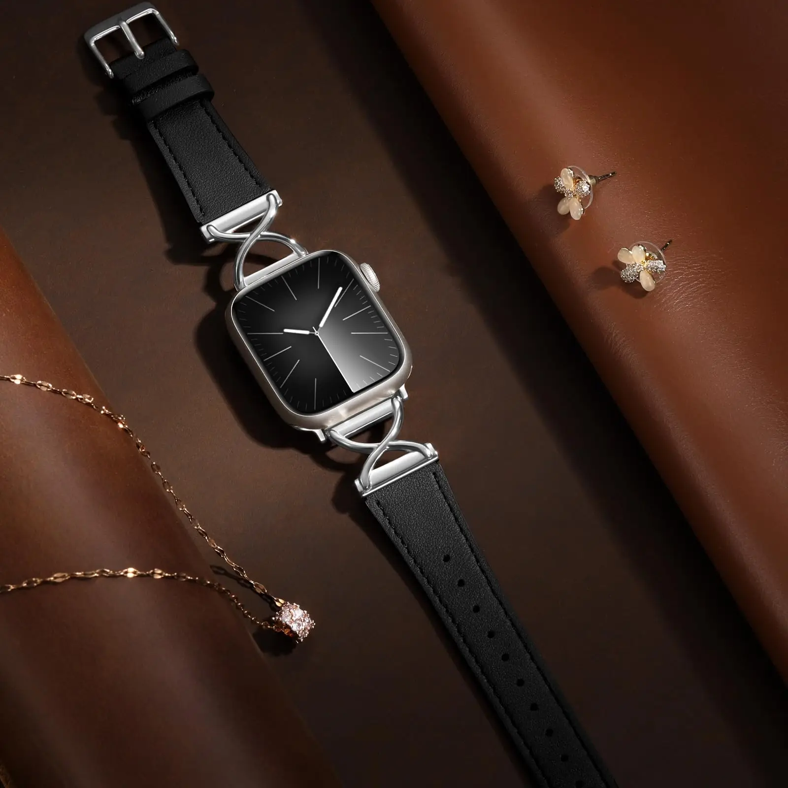 Lederband für Apple Watch Ultra 3/2/1 Band Damen 49 mm 42 mm 44 mm 45 mm 40 46 mm Luxusarmband für IWatch 11 10 9 8 7 6 SE Correa – Detail 15