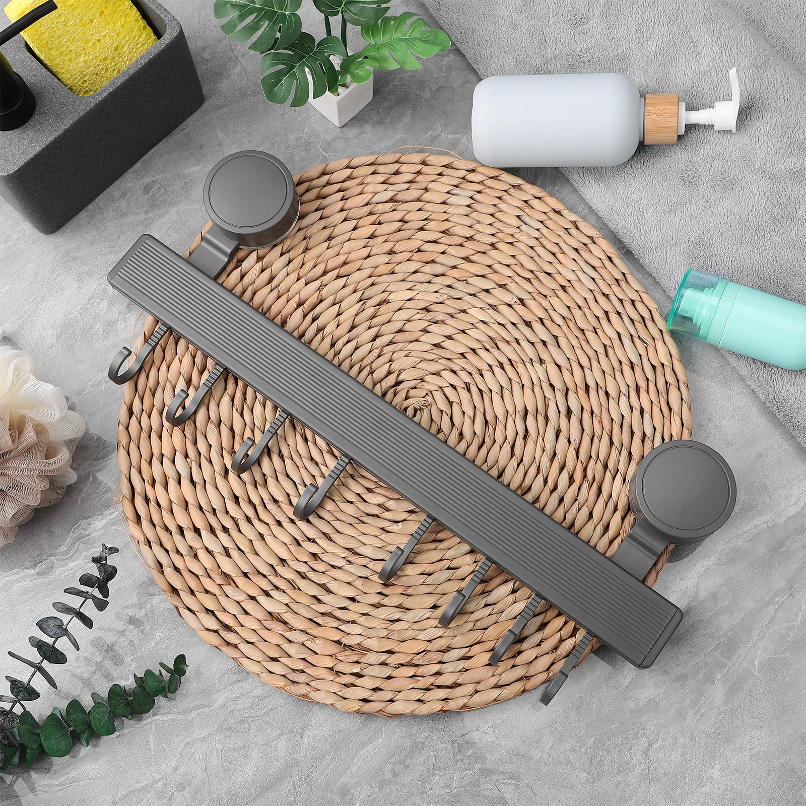 Кухонные крючки, вешалка без дырокола, присоска, сверхмощное хранилище, серые домашние универсальные стеллажи, настенные органайзеры, немаркирующий алюминий, АБС-пластик