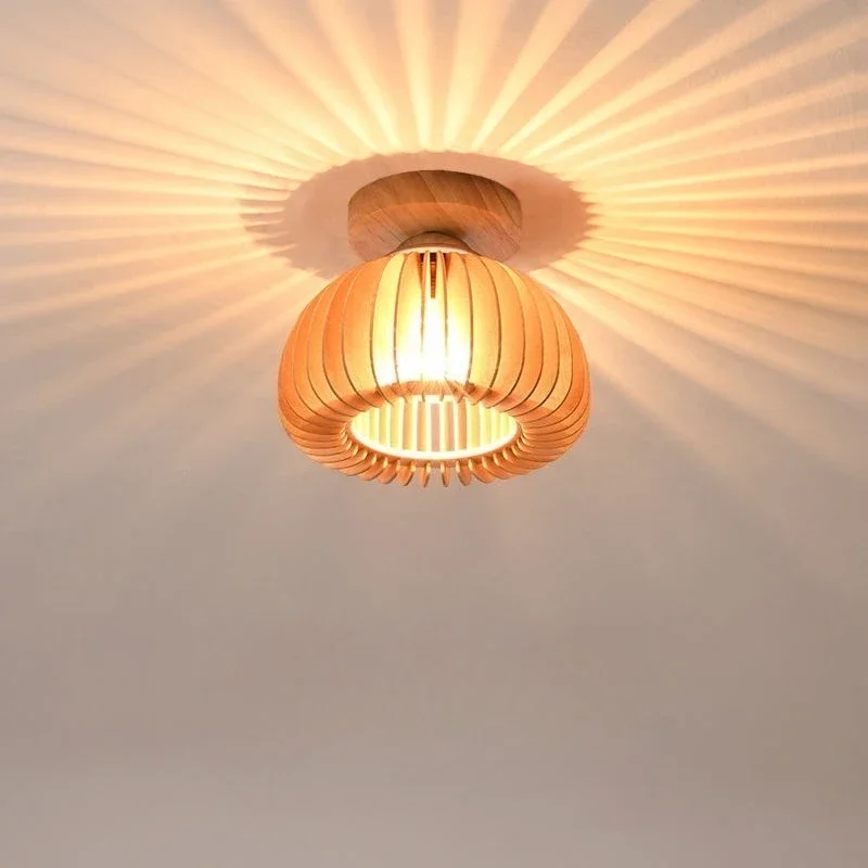 北欧 LED シーリングライト廊下通路廊下シャンデリア照明リビングルーム寝室木製ボディ天井ランプ家の装飾