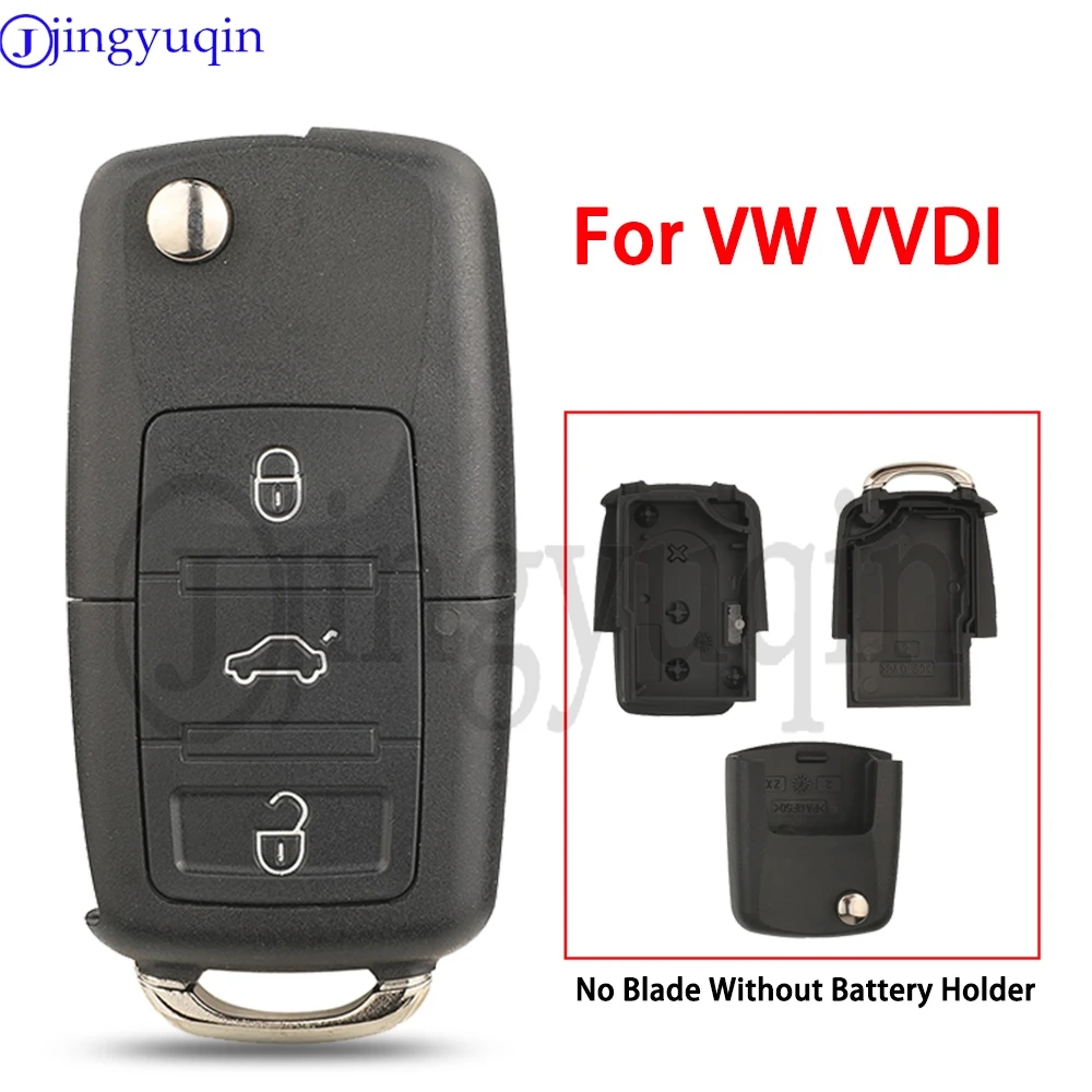 Jingyuqin 3 Buttons Remote Key Case Cover For VW VVDI XKB501EN Car Key Shell No Blade Without Battery Holder Fob