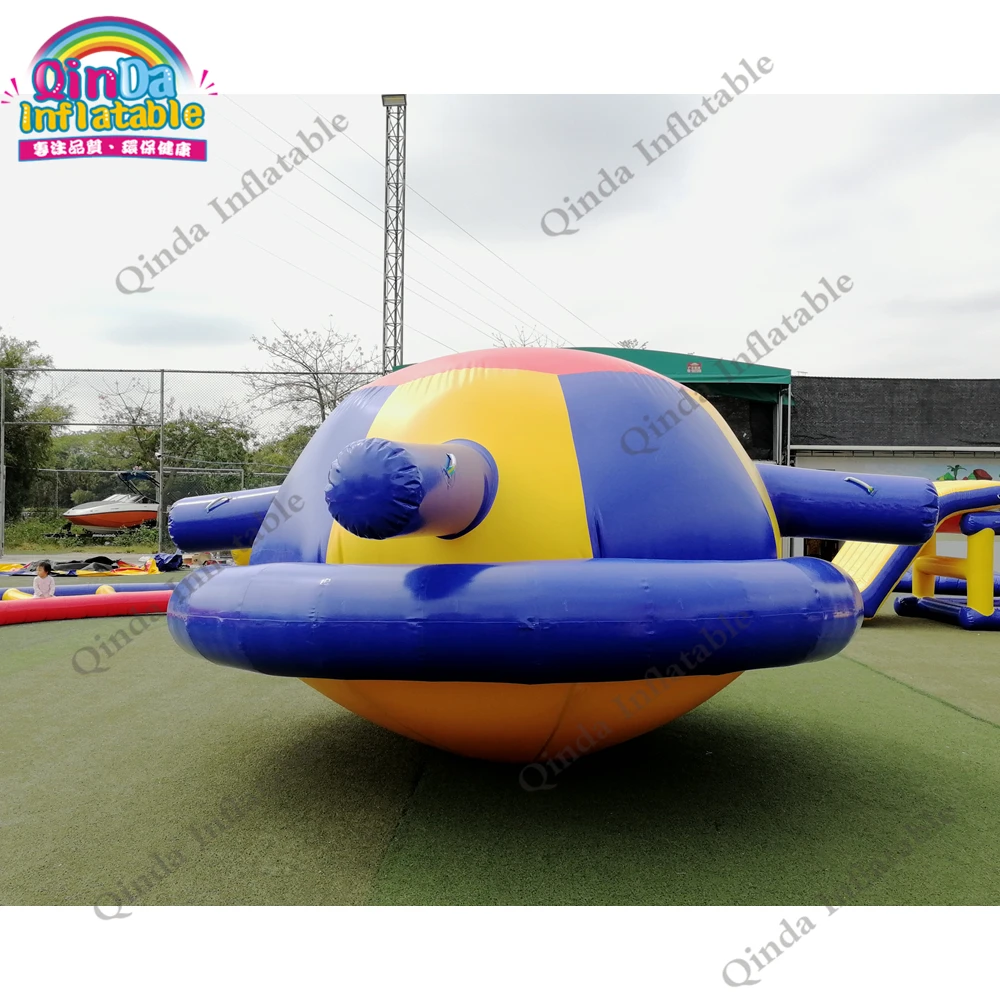 Summer Games Human Rides Spinner Gyroscope, 4M Inflatable Saturn Water Toy With Anchro Ring