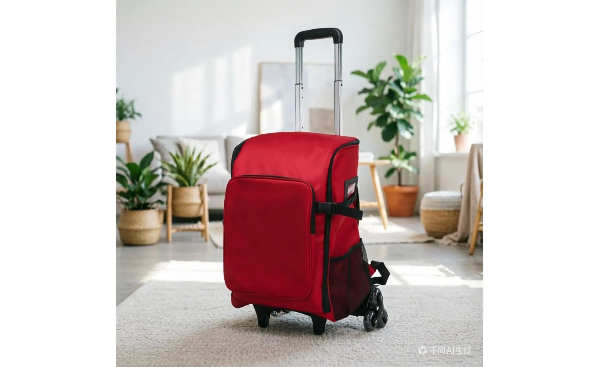Rolling Cleaning Backpack Easy to Carry Housekeeping Trolley Bag Janitor Backpack with Wheels Sturdy Storage Gear Heavy Duty