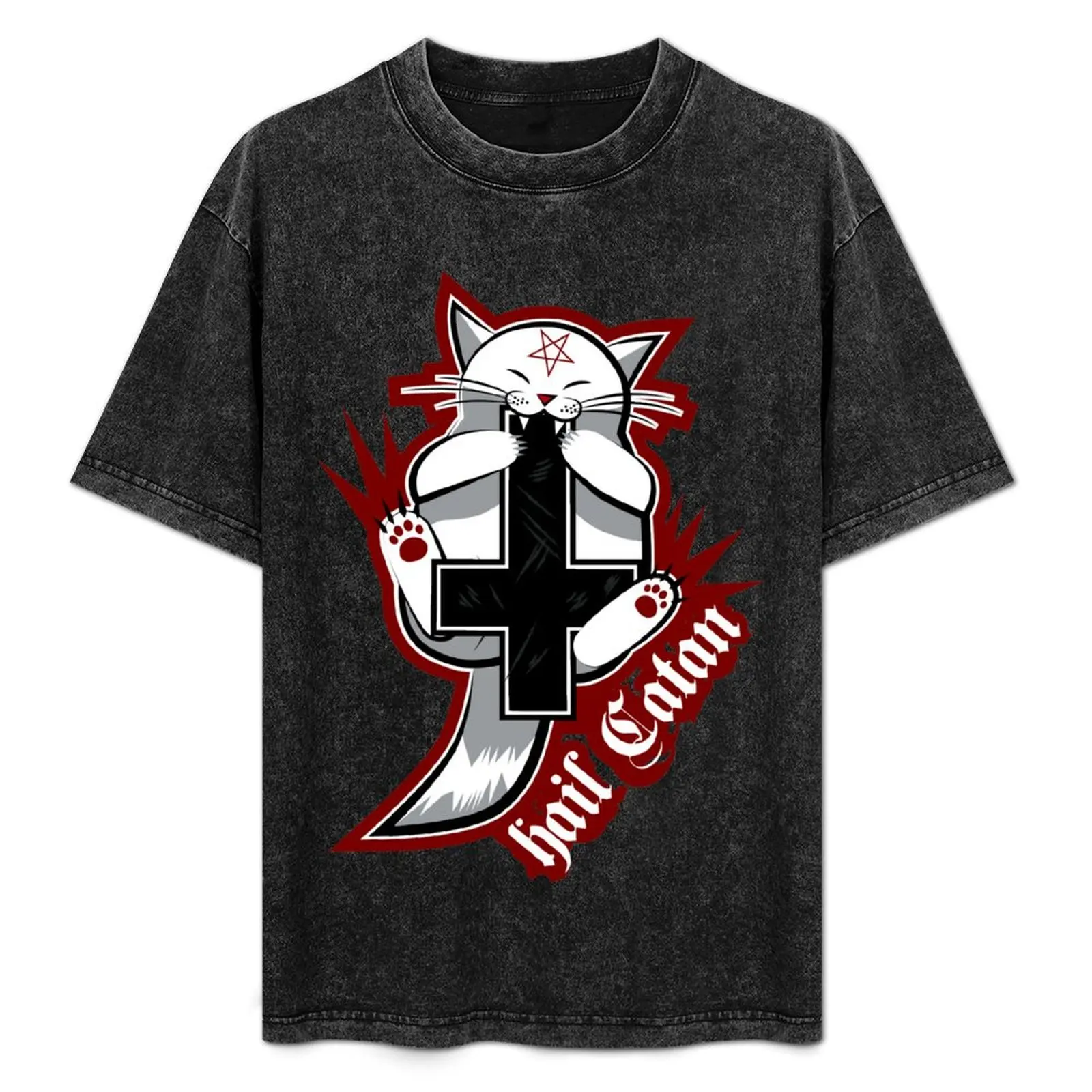 

Hail Catan - Satanic Cat T-Shirt Cool Feeling Summer Tee Shirt