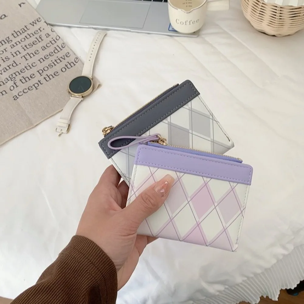 Nova bolsa de moedas de couro pu com zíper portátil porta cartão de crédito grade mini bolsa de moedas menina