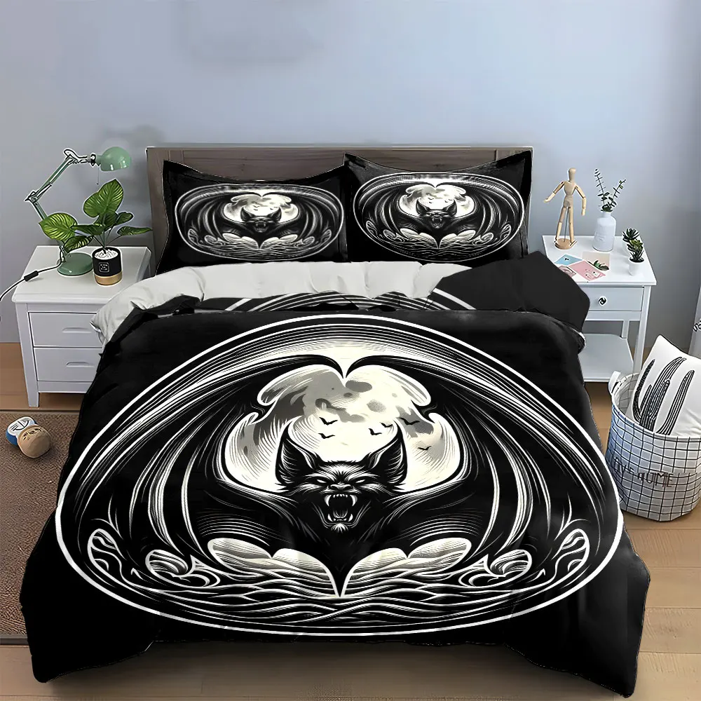 Gothic Bat Design Home Set Multiple sizes kid's and adults' bedroom Exquisite 3PC bedding set, gift