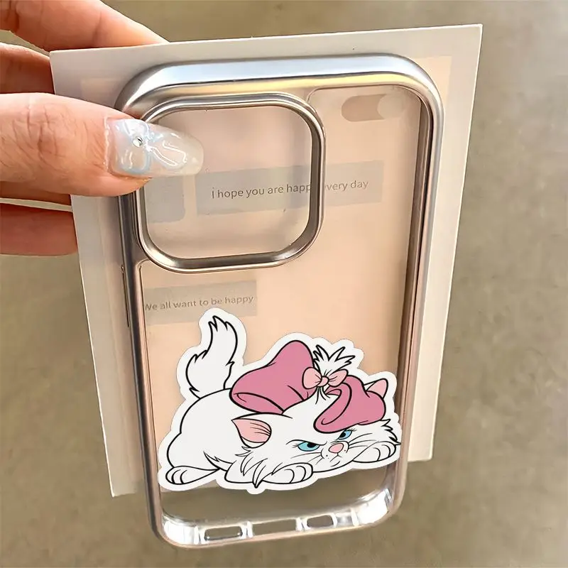 Disney Marie Cat Anger Crazy Cute Phone Case For iPhone 16 15 14 13 12 11 Pro Max XR XS X 7 8 Plus Silicone Plating Clear Cover