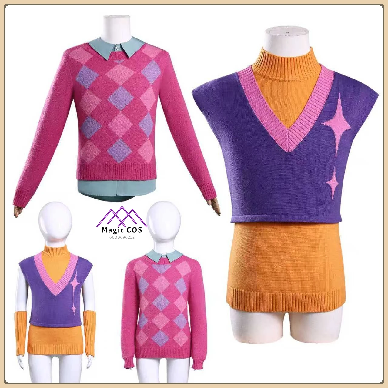 

K-POP Demon Hunters Baby Cosplay Costume Adult Male Patterned Knit Sweater Suit High Quality Anime Outfit for Comic Con Party