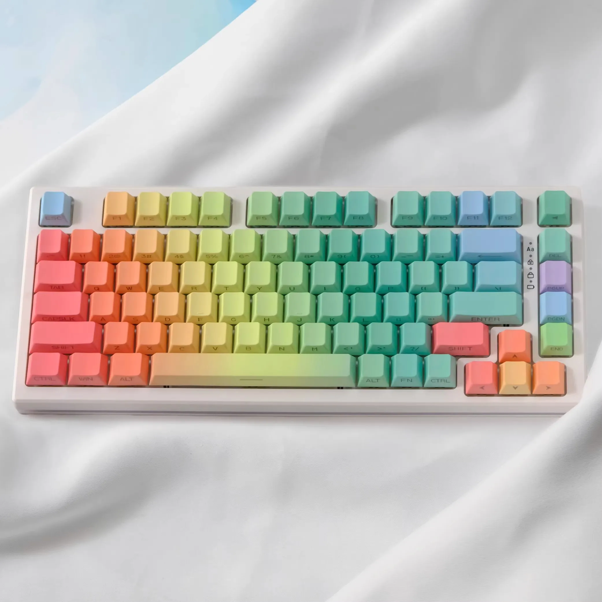 

Колпачки для клавиш с градиентной тематикой Macaron, 131 клавиша, простой индивидуальный колпачок для клавиатуры с вишневым профилем из ПБТ для механической клавиатуры, подарок для девочек/мальчиков