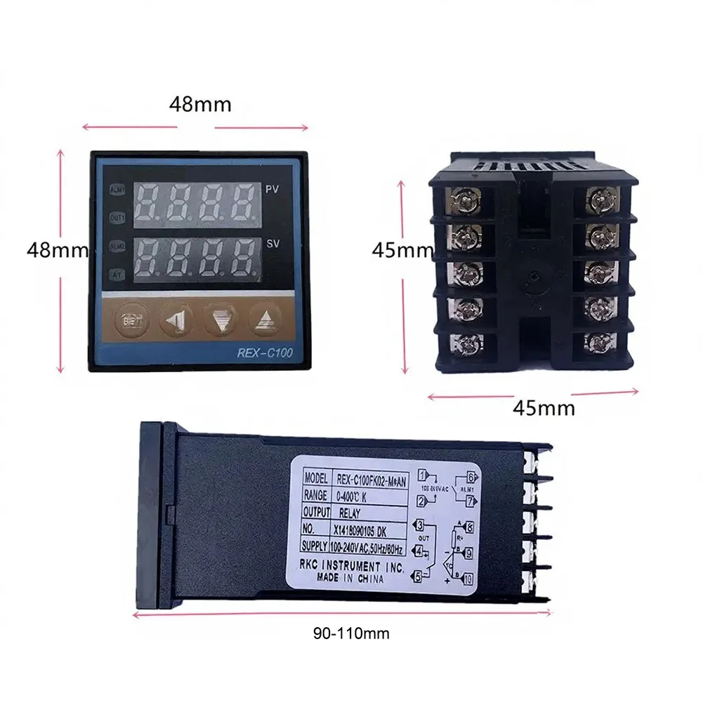 Digital Temperature Controller with For SSR Output and K Type Thermocouple Input DC 3-32V Input Voltage 40A Output Current