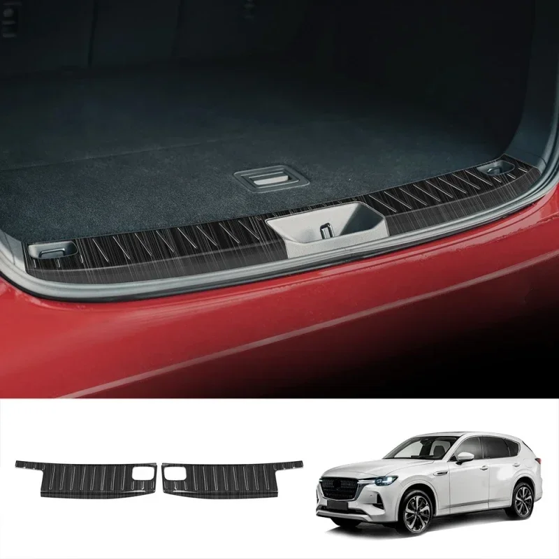 For mazda CX-60 CX 60 2022 2023 steel Interior Rear Bumper Protector Door Sill welcome Trunk Tread Plate Molding Accessories