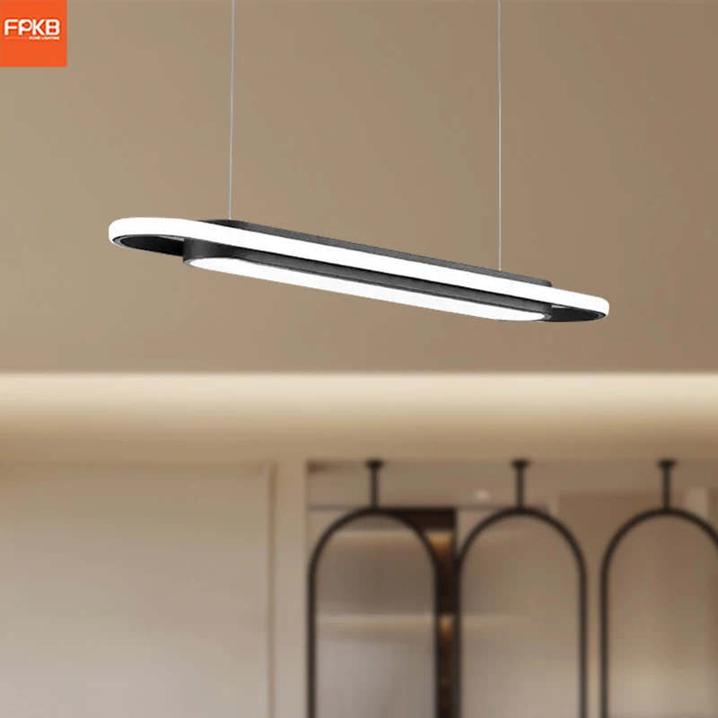 

light household restaurant chandelier dining table lamp strip black and white gold bar counter front desk creative lighting