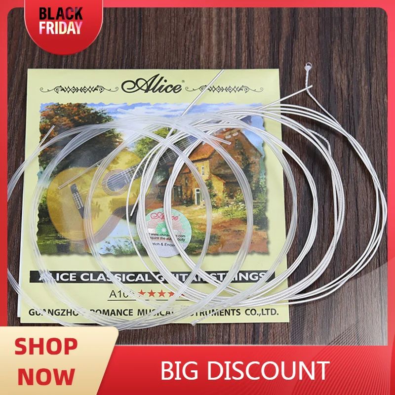 

Alice Classical Guitar Strings 1 Set 6Pcs A106 Clear Nylon And Silver Plated Copper Wound Guitar Parts Accessories