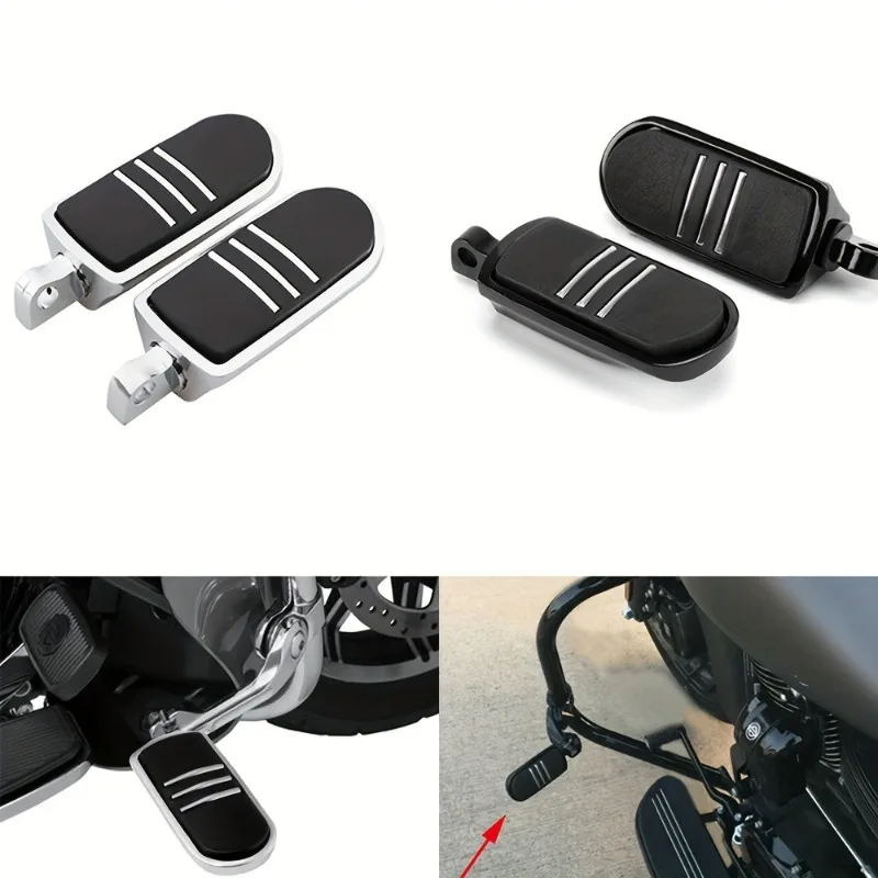 

Motorcycle Upgrade Foot Pegs, Anti-Slip Custom Modification for Enhanced Riding, Compatible with Harley Sportster Dyna Road King