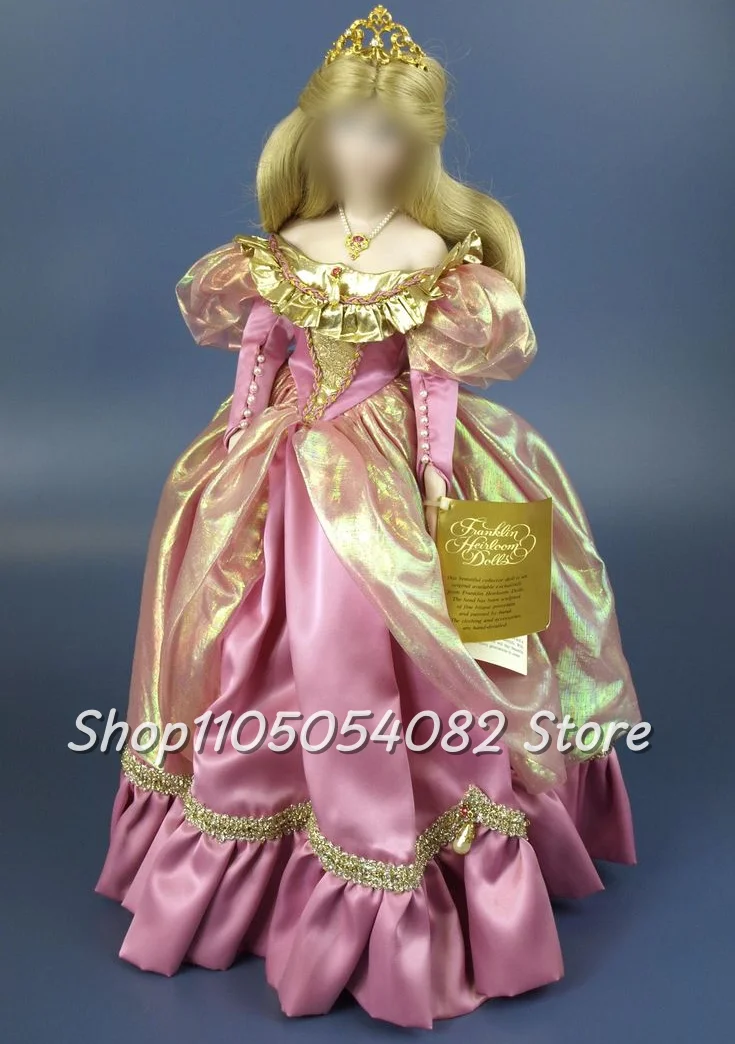 Customized Pink Victorian Medieval Wedding Dress Snap Shoulder Long Sleeve Beaded Lace Insert Floor Length Bridal Gown