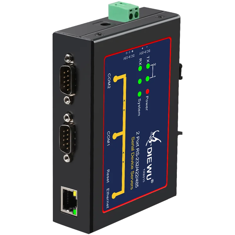 

Industrial 2 Ports RS232/422/485 Serial Device Server Converter Support VCOM/TCP Server/TCP Client/UDP Mode