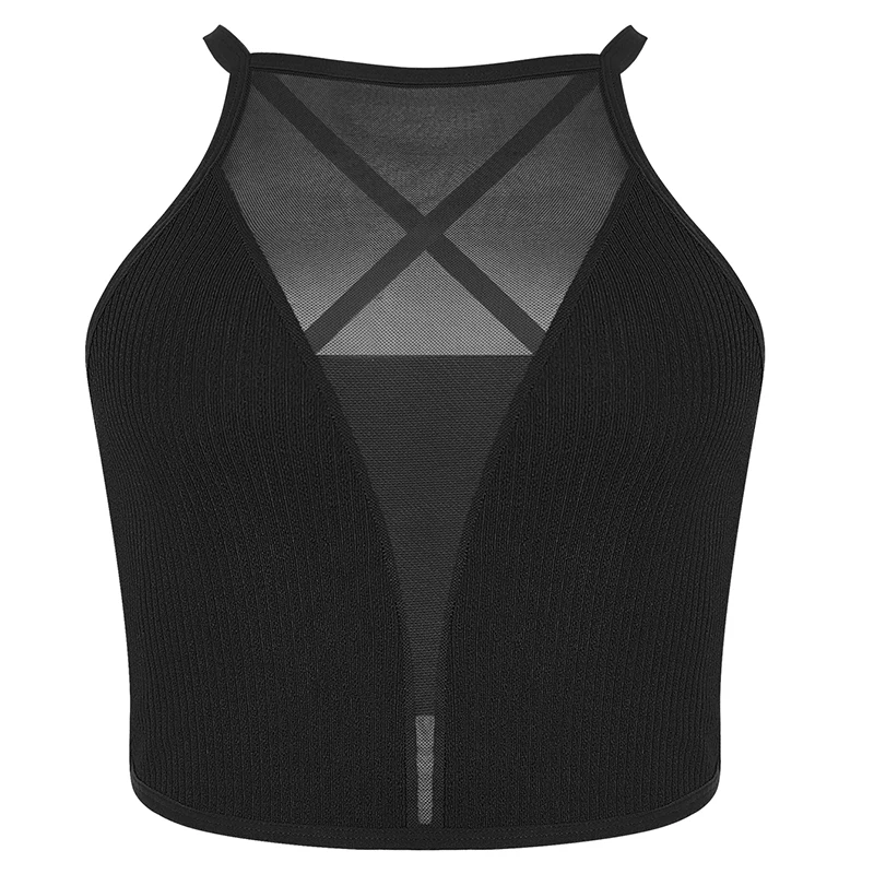 Sexy Mesh Camisole Crop Top Corset Seamless Backless Underwear Hot Fashion Women Casual Tank Top Bralette Adjustable Lingerie