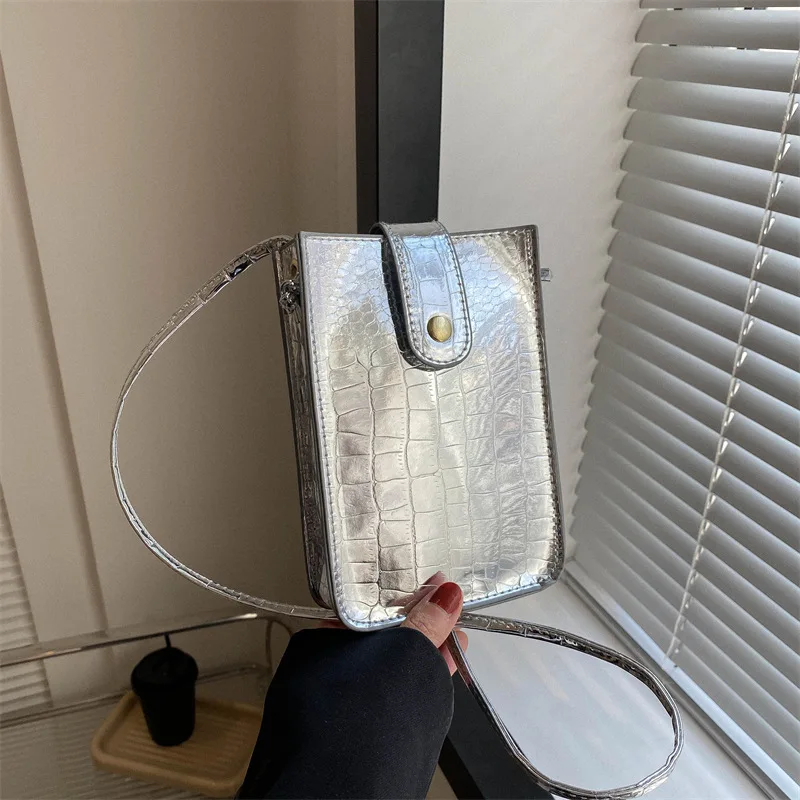 Błyszczące Y2k estetyczne damskie torebki w stylu Vintage modne modne torba na ramię Crossbody japońskie Femme Mini telefon komórkowy