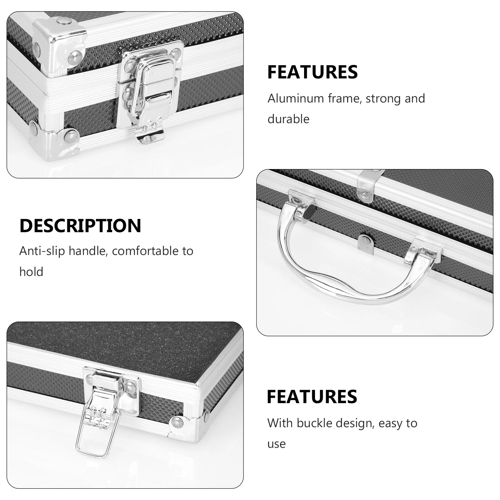 Gadget Box Aluminum Toolbox Travel Suitcase Jewelry Organizer Tray ; Alloy Practical Diplomatic