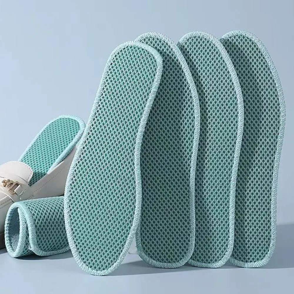 10 Pairs Elastic Mesh Bamboo Charcoal Insoles Cushioned Washable Sweat Absorbent Insoles Cotton Material Breathable