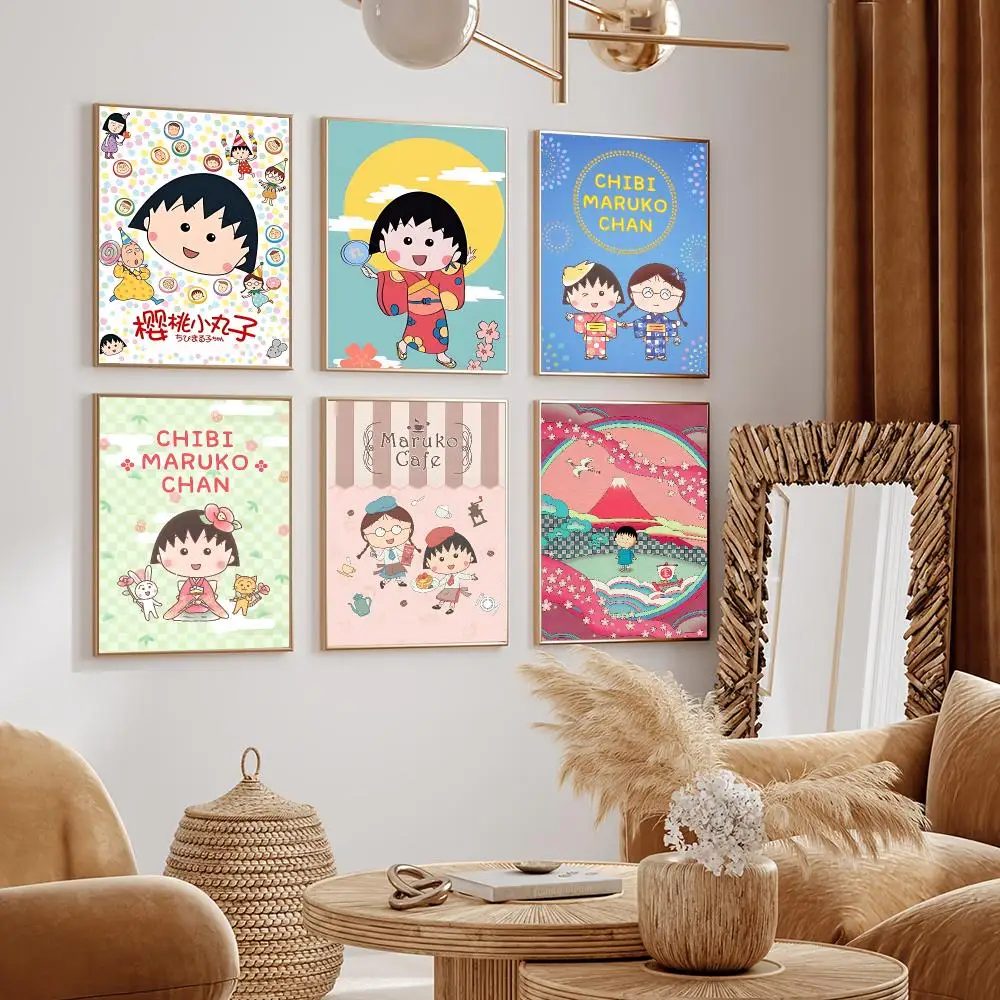 anime Chibi Maruko chan Trendy Classic HD Self-Adhesive Waterproof Art Poster Room Decor, New Arrival On Sale
