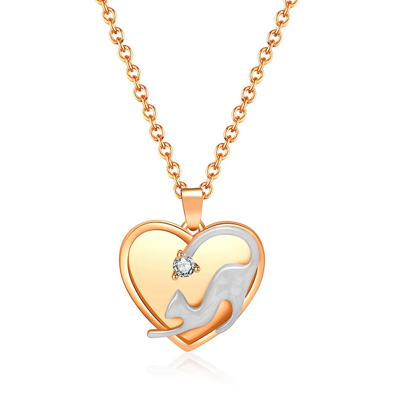 

Titanium steel Love multi-color double-layer pendant, elegant collarbone chain, niche design, light luxury collarbone chain