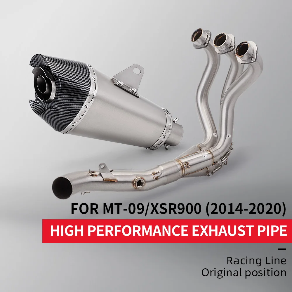 

For MT-09 XSR900 FZ09 connection pipe 51mm exhaust pipe connection with oxygen port 2014-2020 entire system