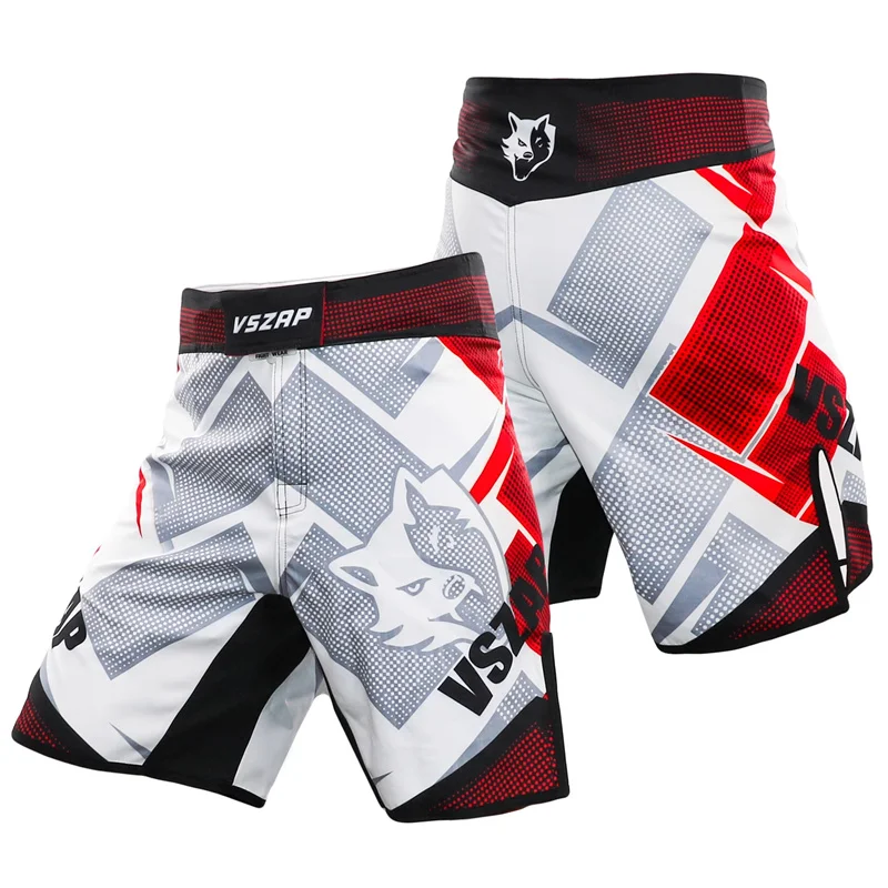 VSZAP szorty MMA mężczyzn spodenki Muay Thai boks spodenki treningowe męskie sporty gimnastyczne bieganie spodnie do fitnessu kieszonkowe stroje