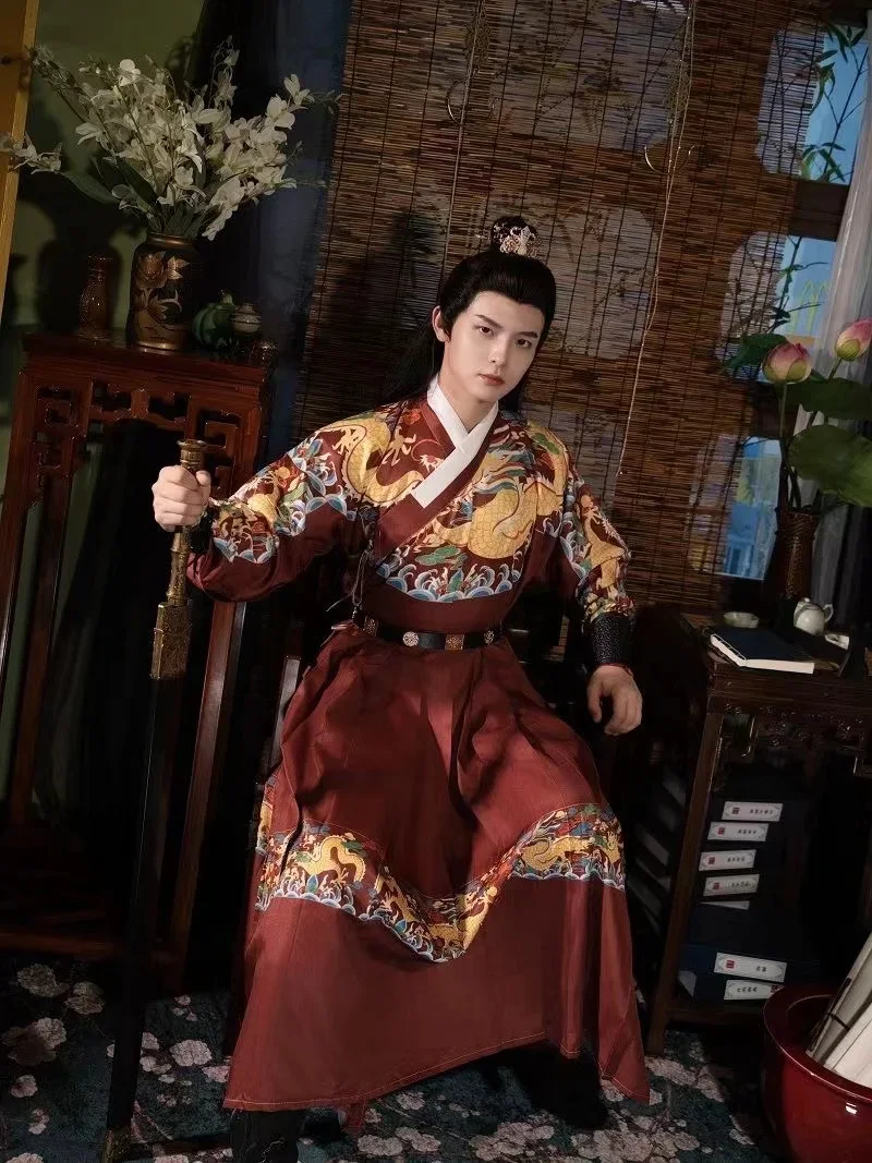 Original Hanfu Python Robe Chinese Traditional Clothing Autumn Winter Royal Guards Taoist Robe Men Women Cosplay Costume Stylish